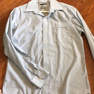 VanHeusen pale blue and grey button down